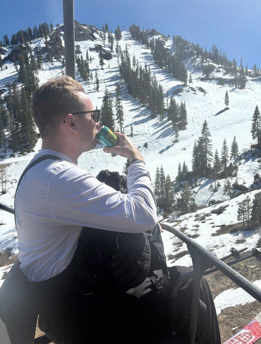 Spring skiing at Palisades Tahoe with sunny skies and soft snow