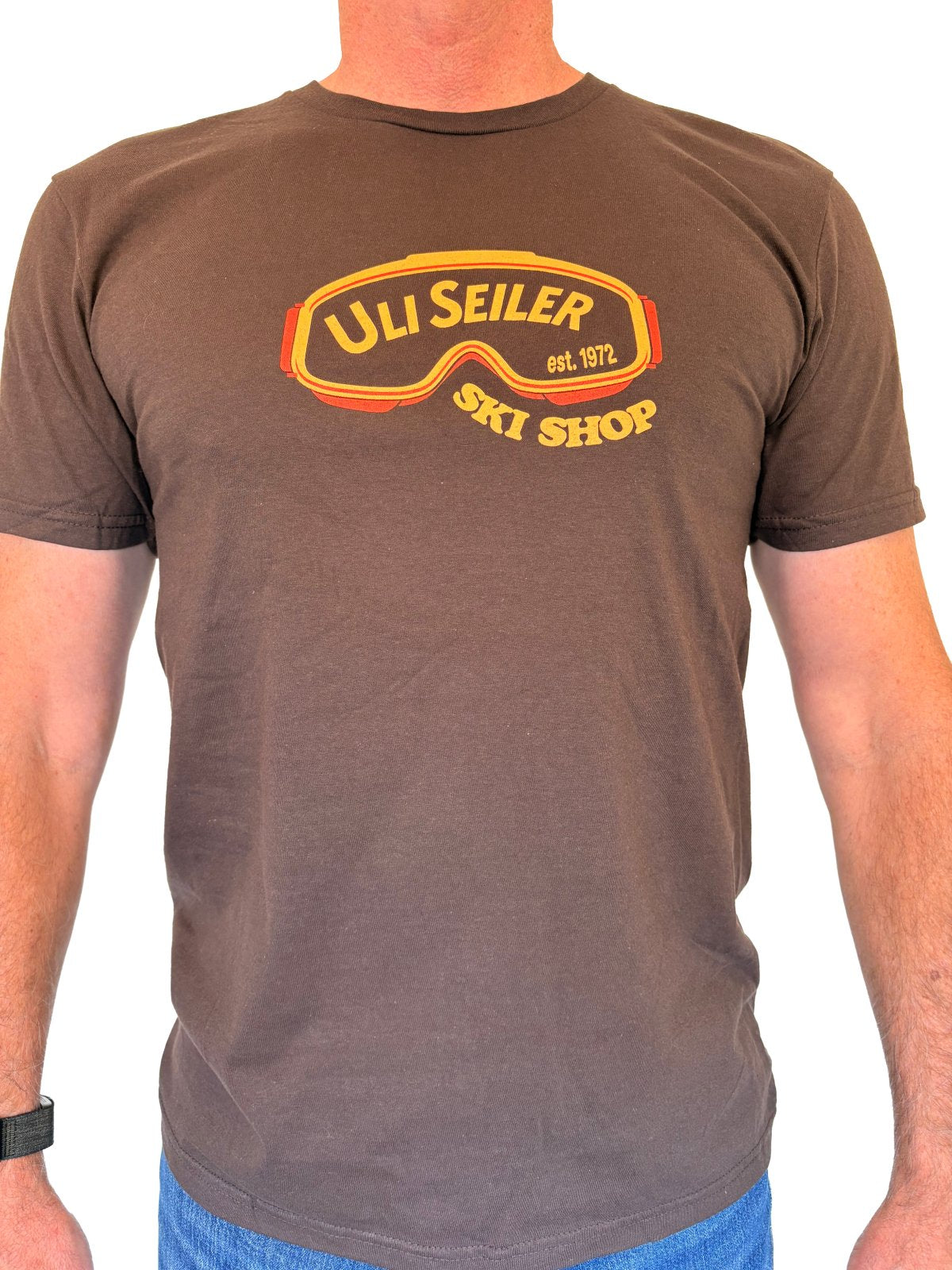 Uli Seiler Ski Shop Goggle Crewneck TShirt 4.5oz