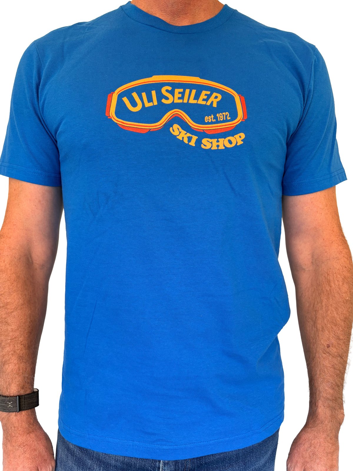 Uli Seiler Ski Shop Goggle Crewneck TShirt 4.5oz